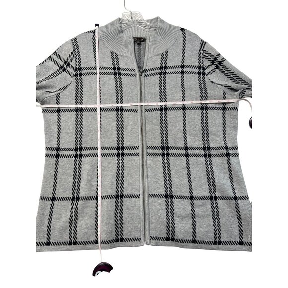 Lety & Me Womens XL Full-Zip Plaid Cardigan Sweater - Picture 5 of 7